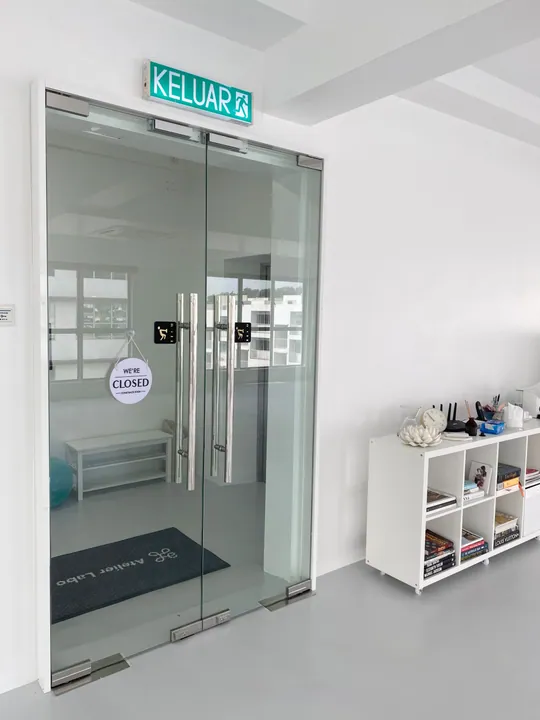 The glass entrance at Space by Atelier Labo.